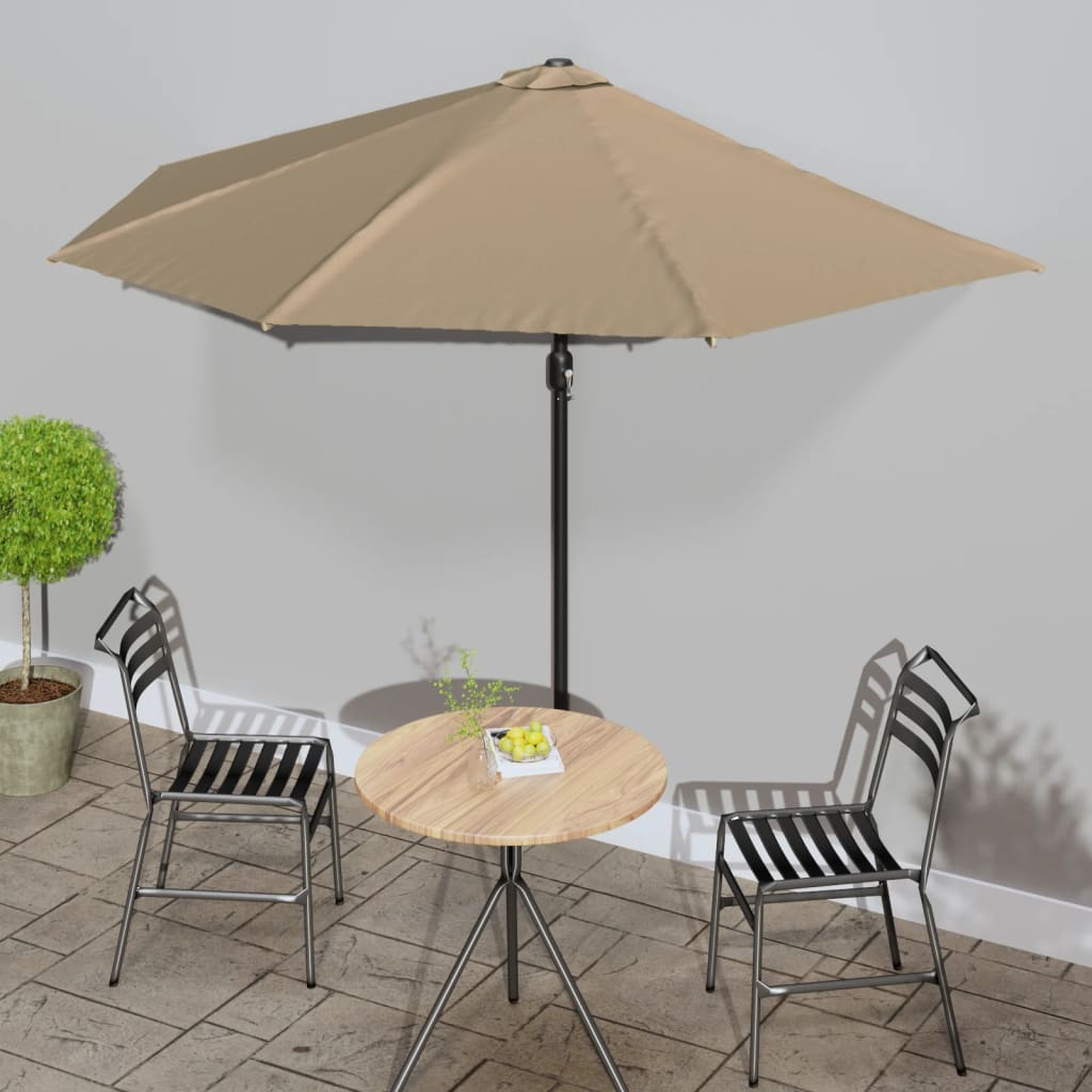 Balcony Parasol with Aluminium Pole Taupe 300x155 cm Half - Millennium Furniture