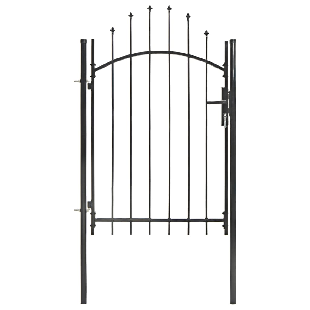 Garden Gate Steel 1x2 m Black - Design Hut