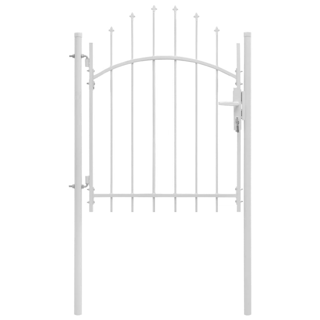 Garden Gate Steel 1x1.75 m White - Unbeatable Bargains