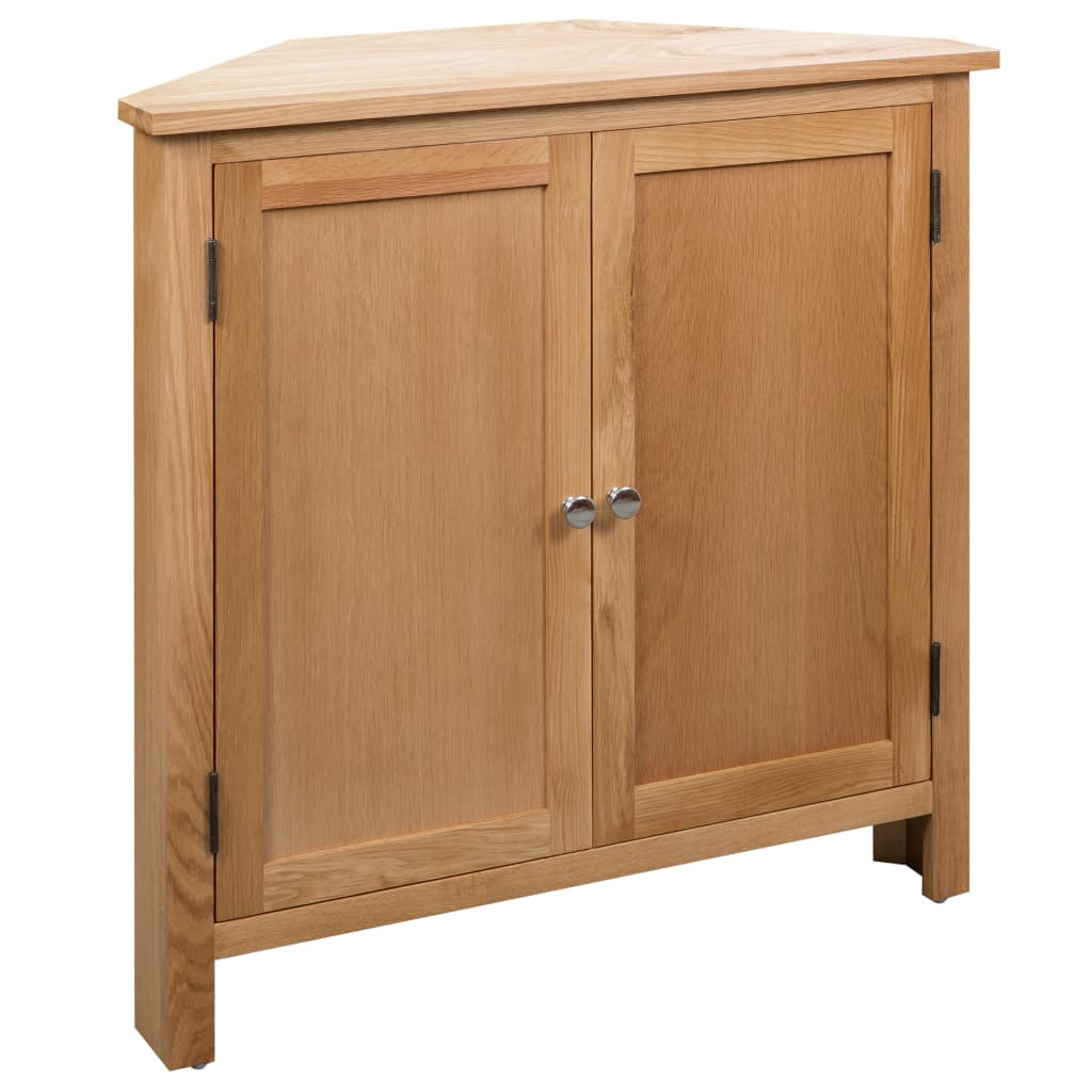 Corner Cabinet 80x33.5x78 cm Solid Oak Wood - Charlotte Dunes