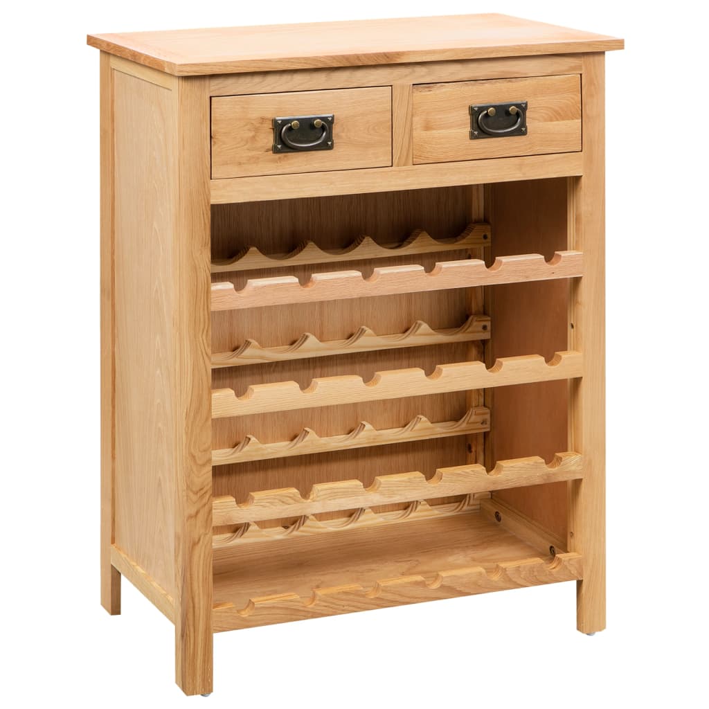 Wine Cabinet 72x32x90 cm Solid Oak Wood - Merkel Designers
