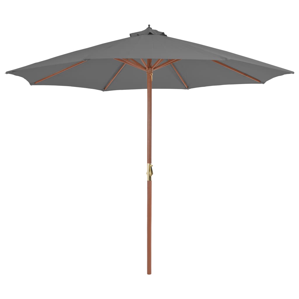 Outdoor Parasol with Wooden Pole 300 cm Anthracite - Tyrell & Tyrell