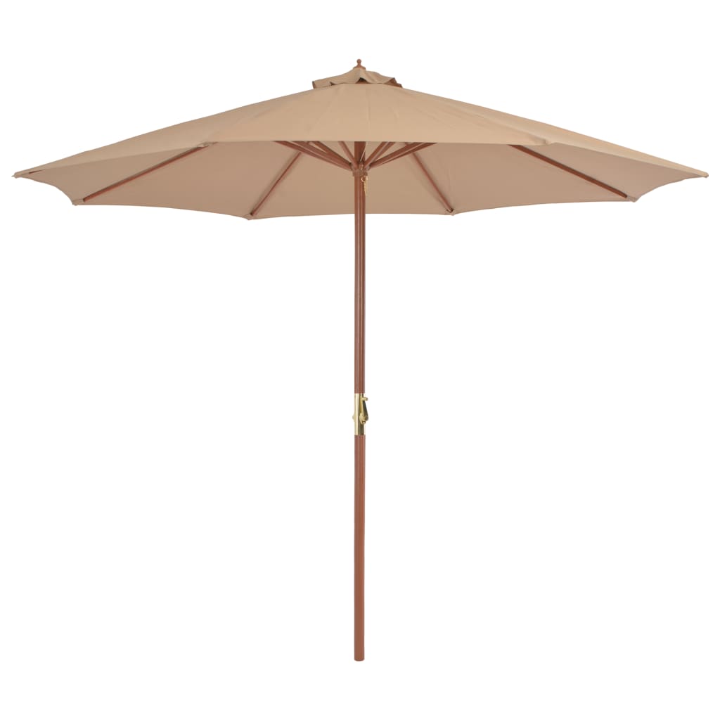 Outdoor Parasol with Wooden Pole 300 cm Taupe - Sid & Sam