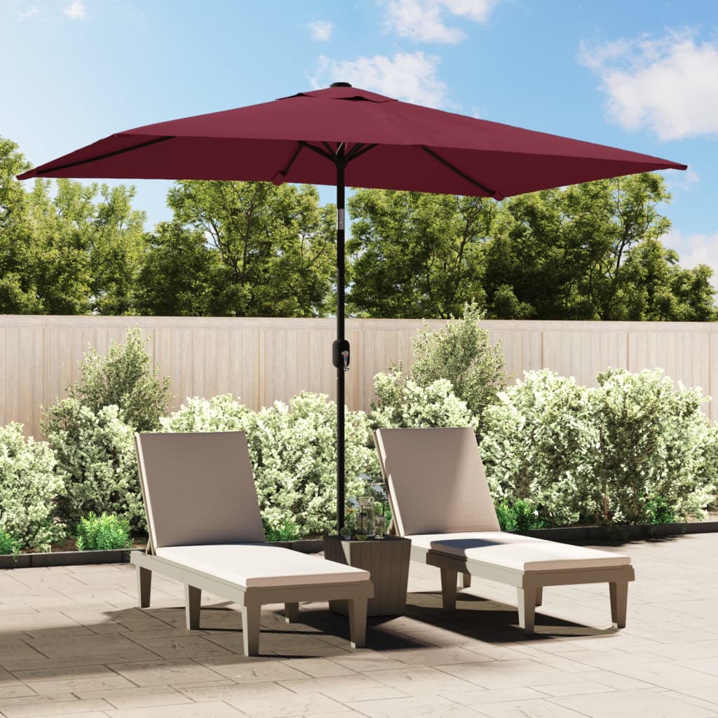 Outdoor Parasol with Metal Pole 300x200 cm Bordeaux Red - Discount Dealers