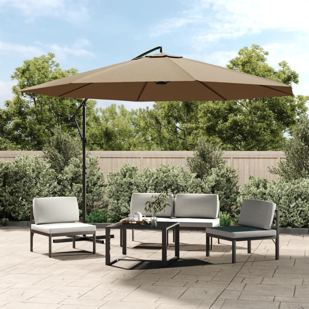 Cantilever Umbrella with Aluminium Pole 350 cm Taupe - The Home Maker