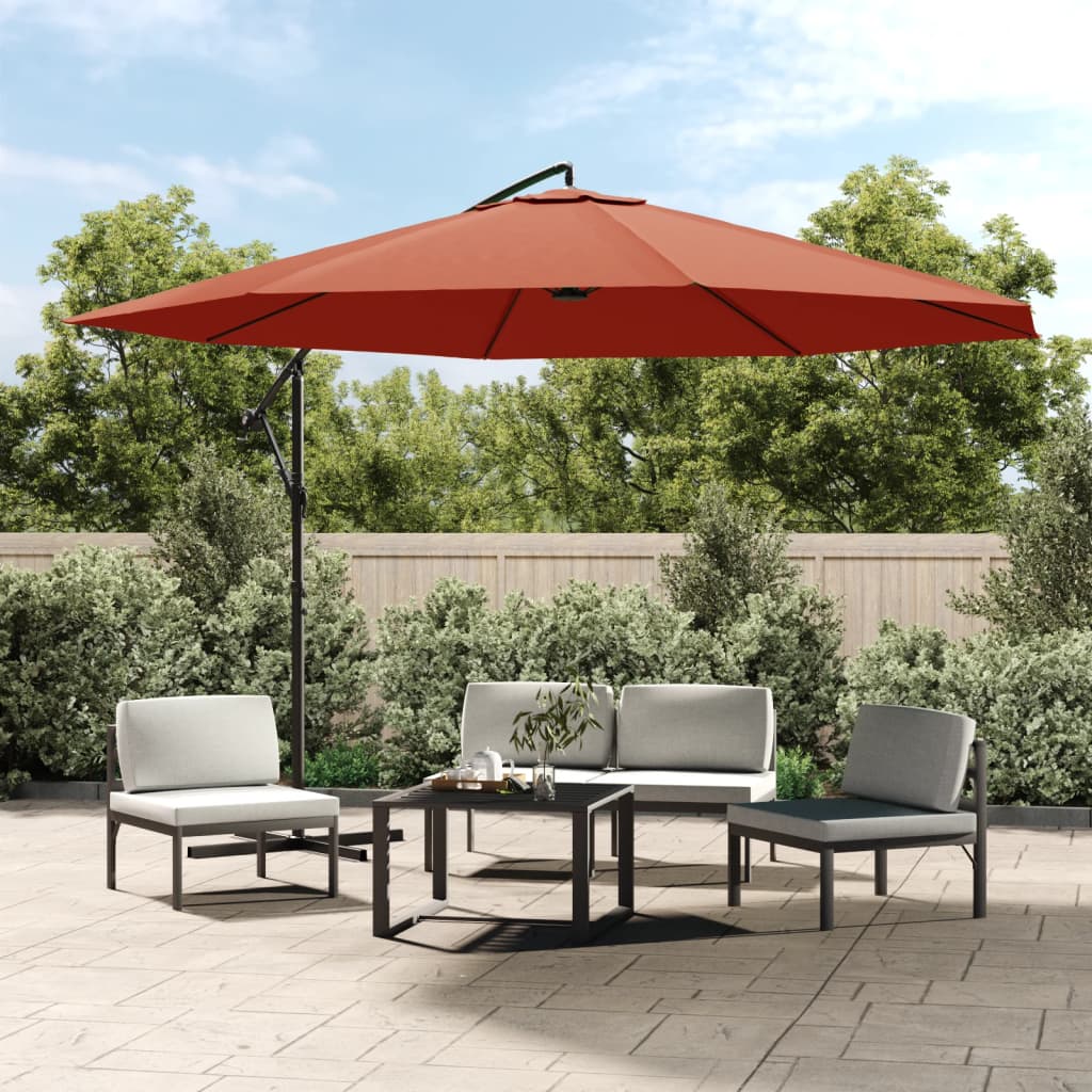 Cantilever Umbrella with Aluminium Pole 350 cm Terracotta - Discount Dealers