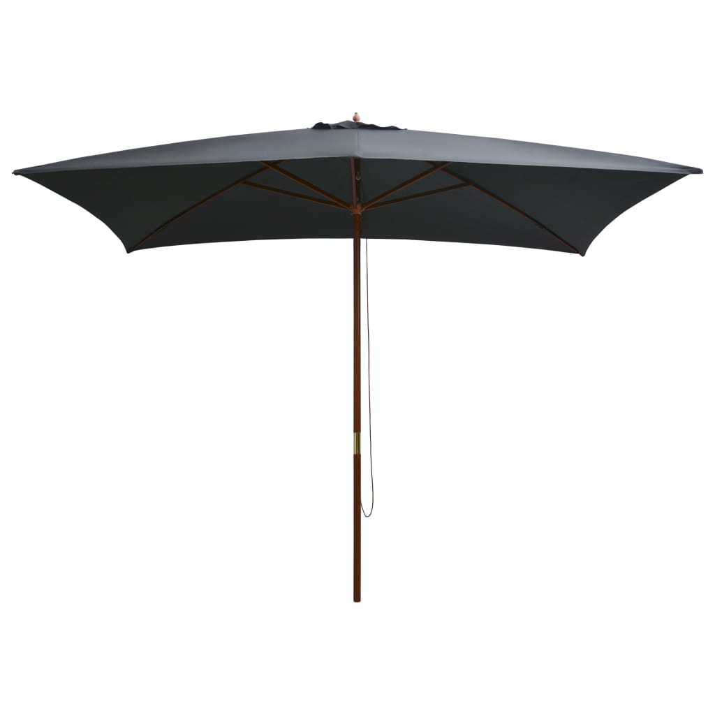 Outdoor Parasol with Wooden Pole 200x300 cm Anthracite - Sid & Sam