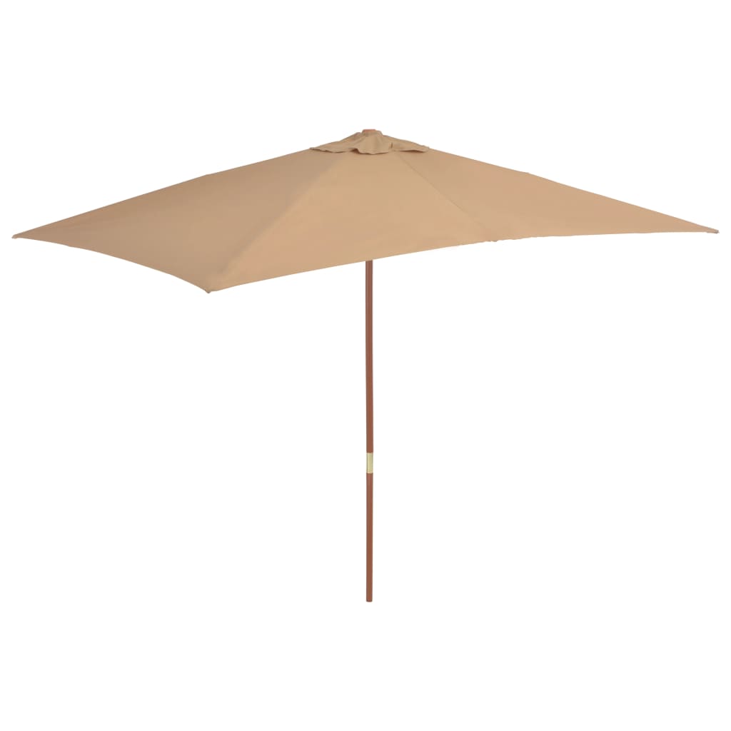 Outdoor Parasol with Wooden Pole 200x300 cm Taupe - R and M Furniture