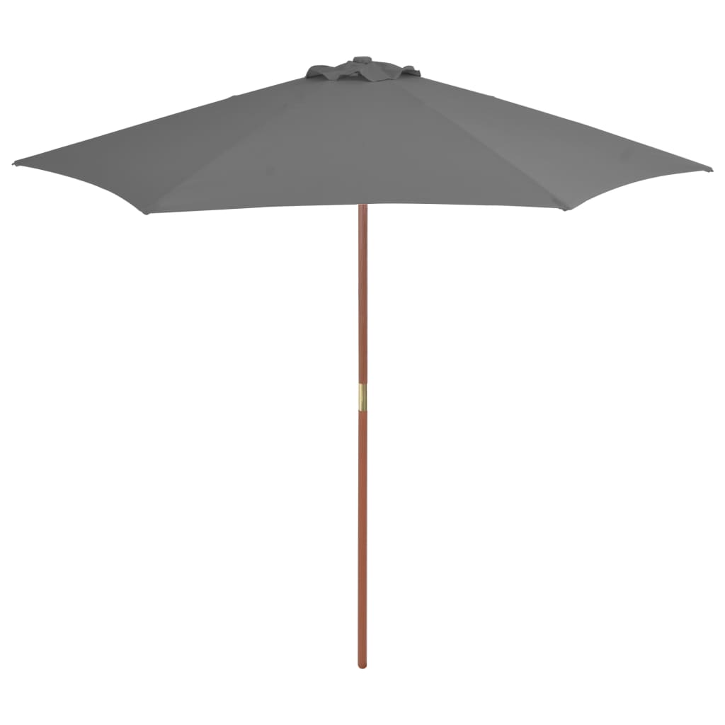 Outdoor Parasol with Wooden Pole 270 cm Anthracite - Discount Dealers