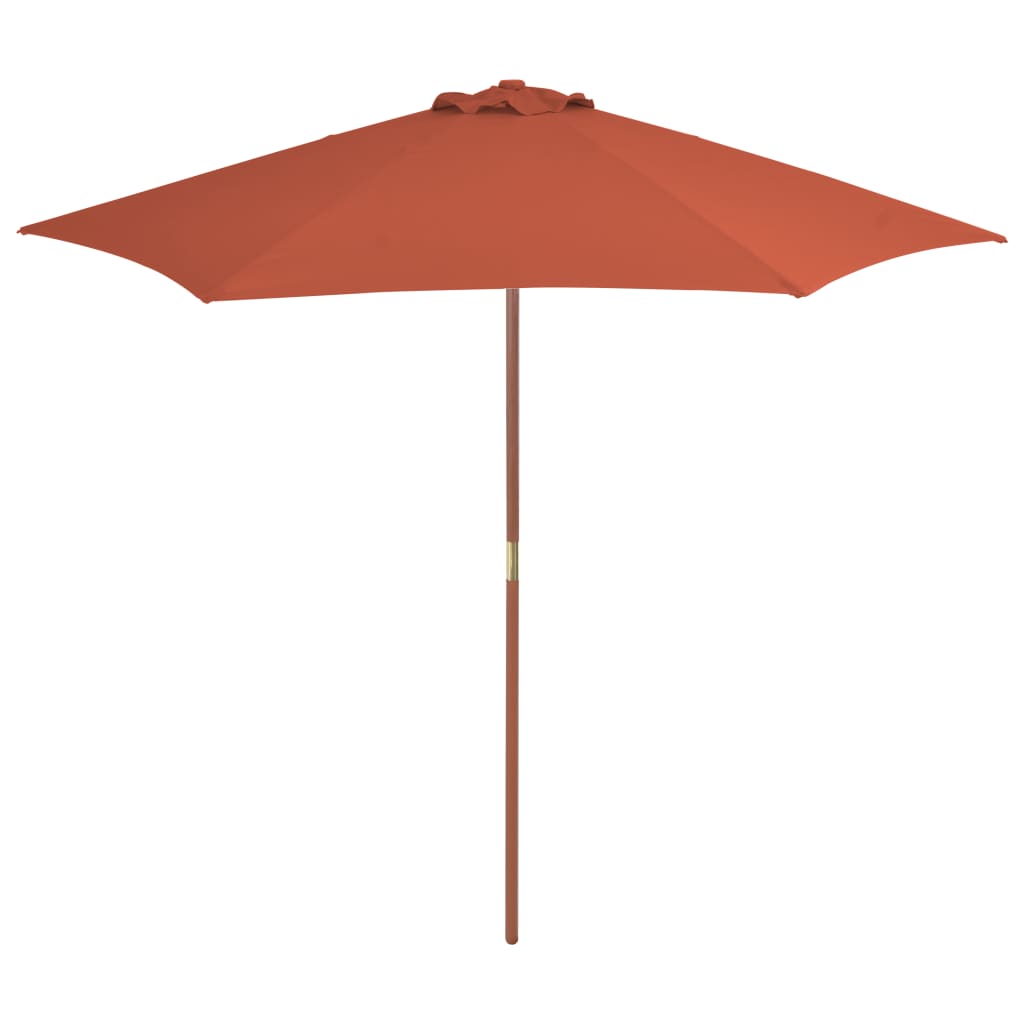 Outdoor Parasol with Wooden Pole 270 cm Terracotta - Sid & Sam