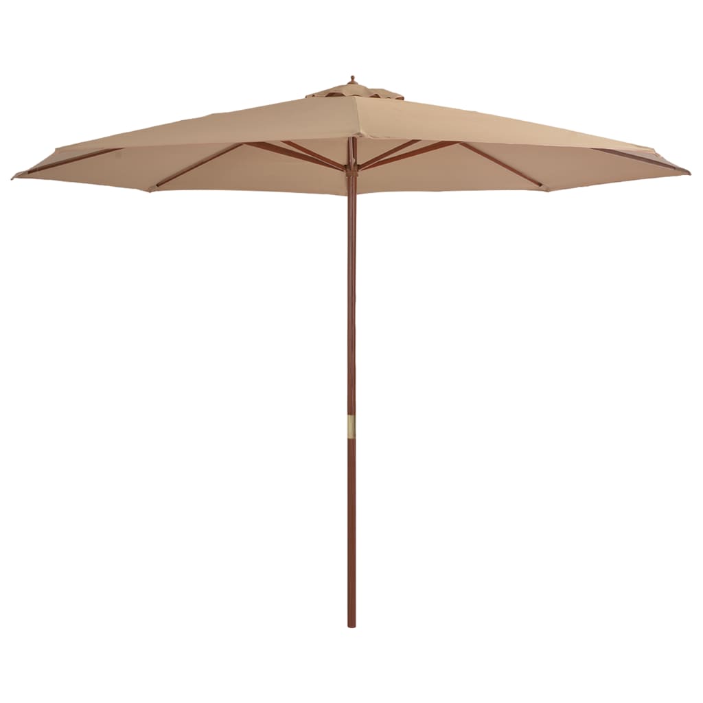 Outdoor Parasol with Wooden Pole 350 cm Taupe - Sid & Sam