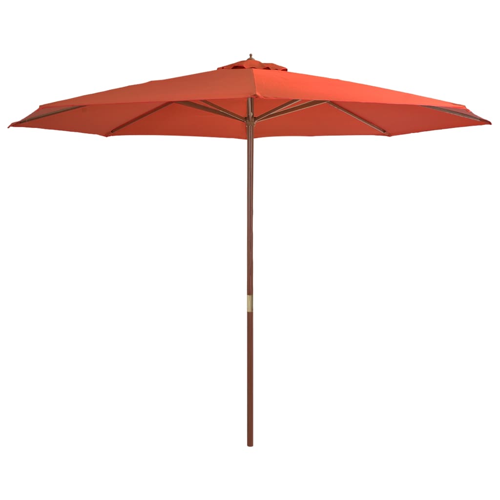 Outdoor Parasol with Wooden Pole 350 cm Terracotta - Unbeatable Bargains