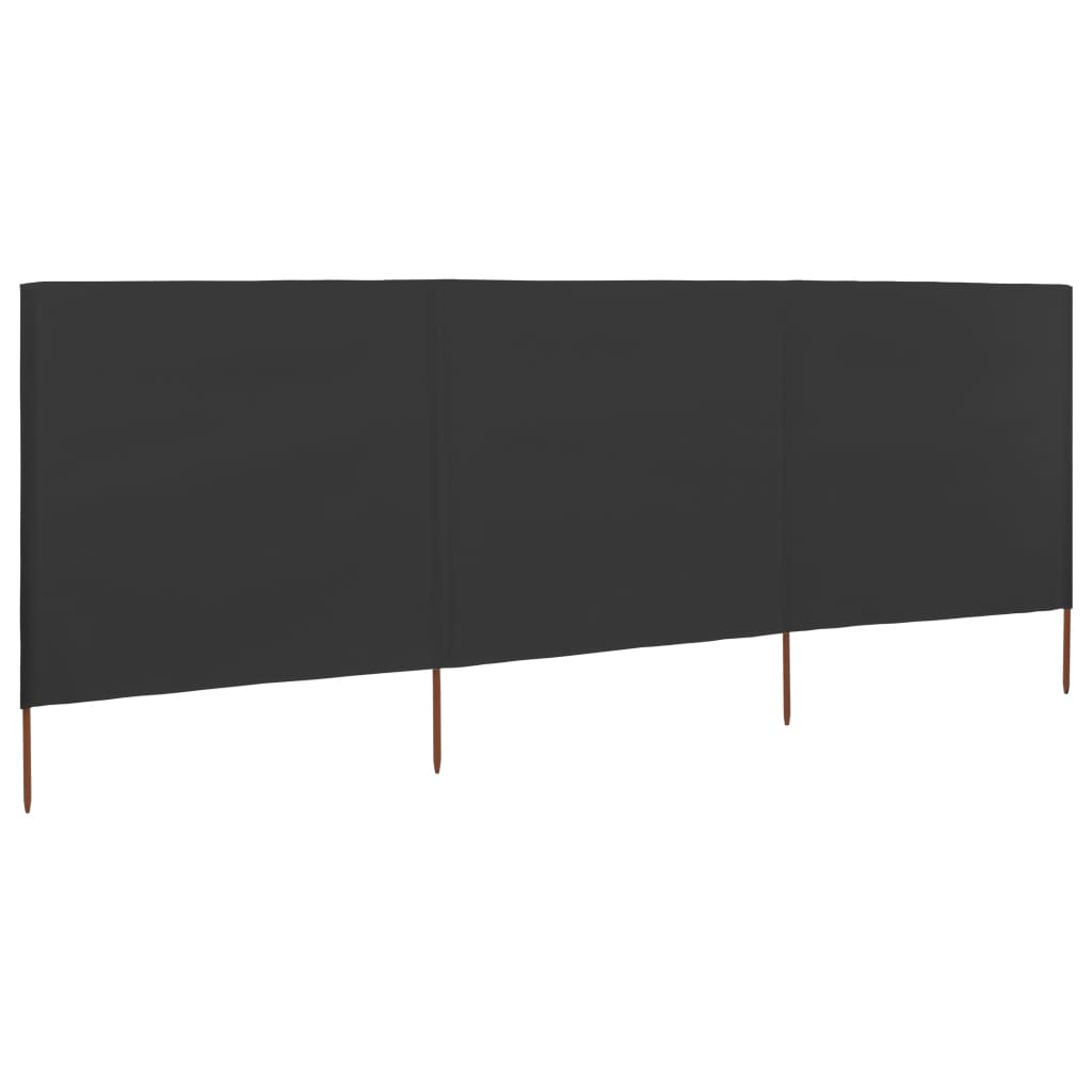 3-panel Wind Screen Fabric 400x120 cm Anthracite - Tyrell & Tyrell