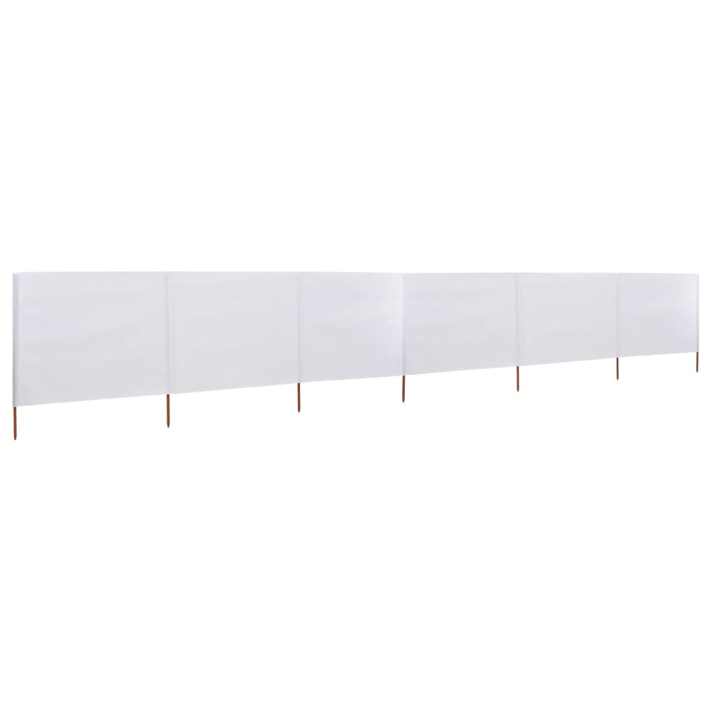 6-panel Wind Screen Fabric 800x80 cm White - Discount Dealers