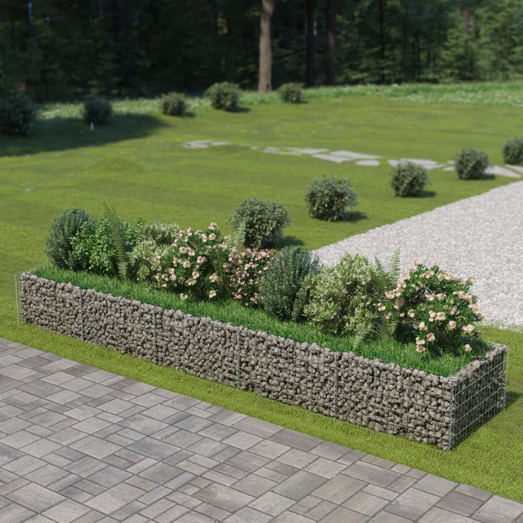 Gabion Raised Bed Galvanised Steel 450x90x50 cm - R and M Furniture