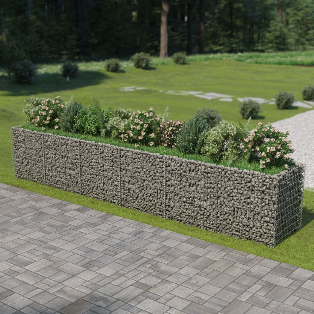 Gabion Raised Bed Galvanised Steel 540x90x100 cm - Merkel Designers