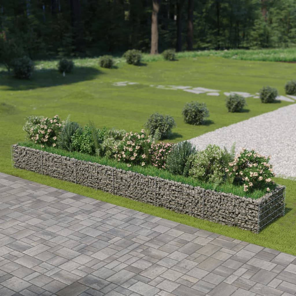 Gabion Raised Bed Galvanised Steel 540x90x50 cm - Tyrell & Tyrell