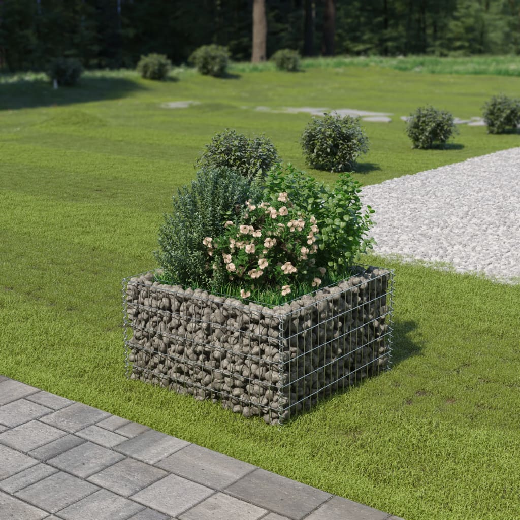 Gabion Raised Bed Galvanised Steel 90x90x50 cm - Tyrell & Tyrell
