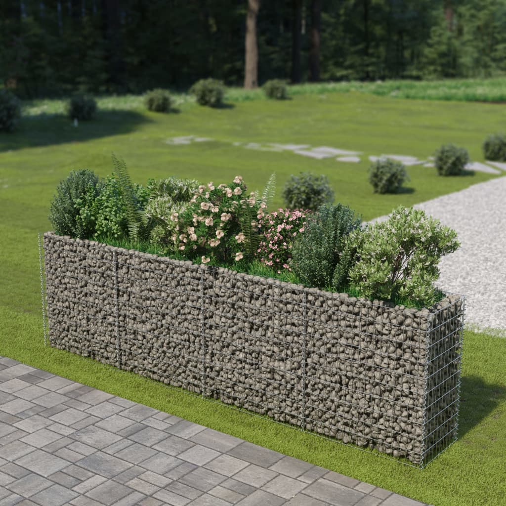 Gabion Raised Bed Galvanised Steel 360x50x100 cm - Decor Base