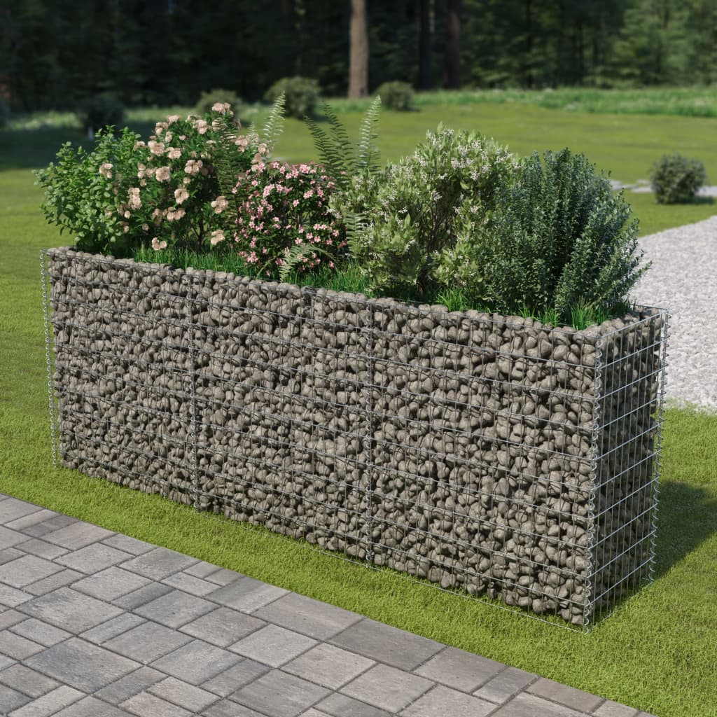 Gabion Raised Bed Galvanised Steel 270x50x100 cm - The Home Maker