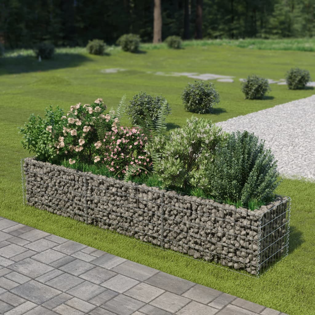 Gabion Raised Bed Galvanised Steel 270x50x50 cm - Unbeatable Bargains