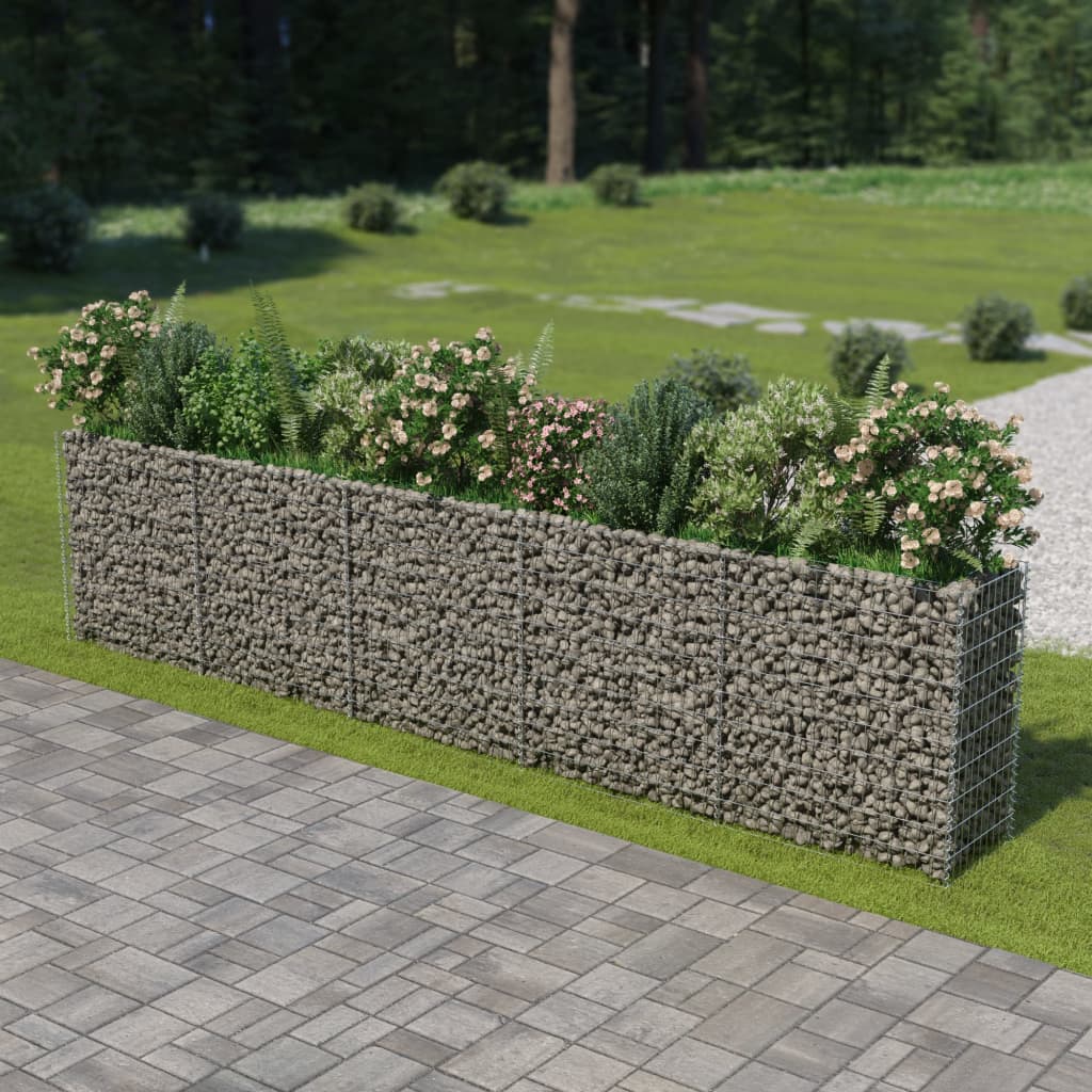 Gabion Raised Bed Galvanised Steel 450x50x100 cm - Millennium Furniture