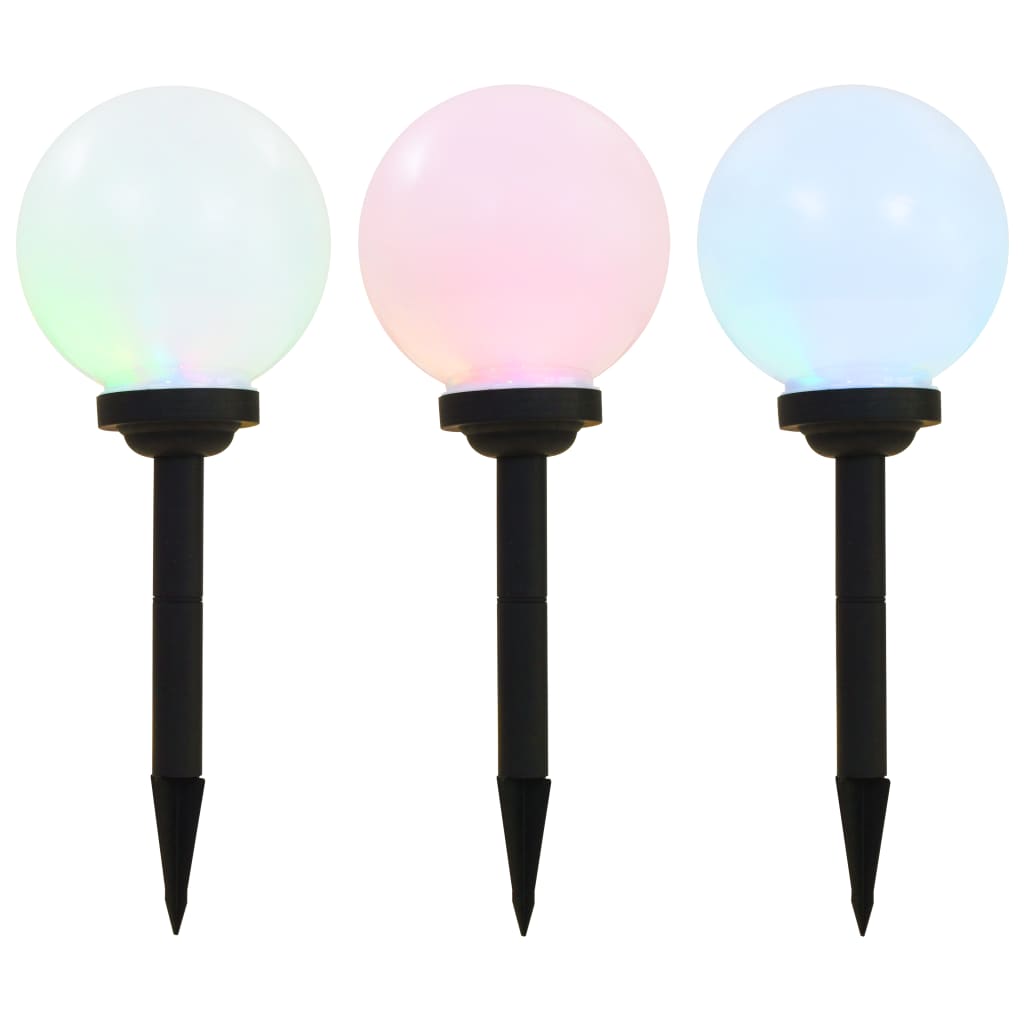 Outdoor Solar Lamps 3 pcs LED Spherical 20 cm RGB - R and M Furniture