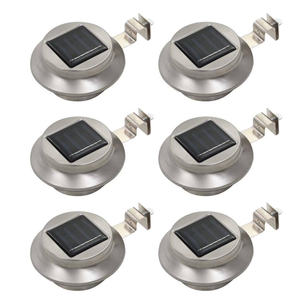 Outdoor Solar Lamps 6 pcs LED Round 12 cm White - Design Hut