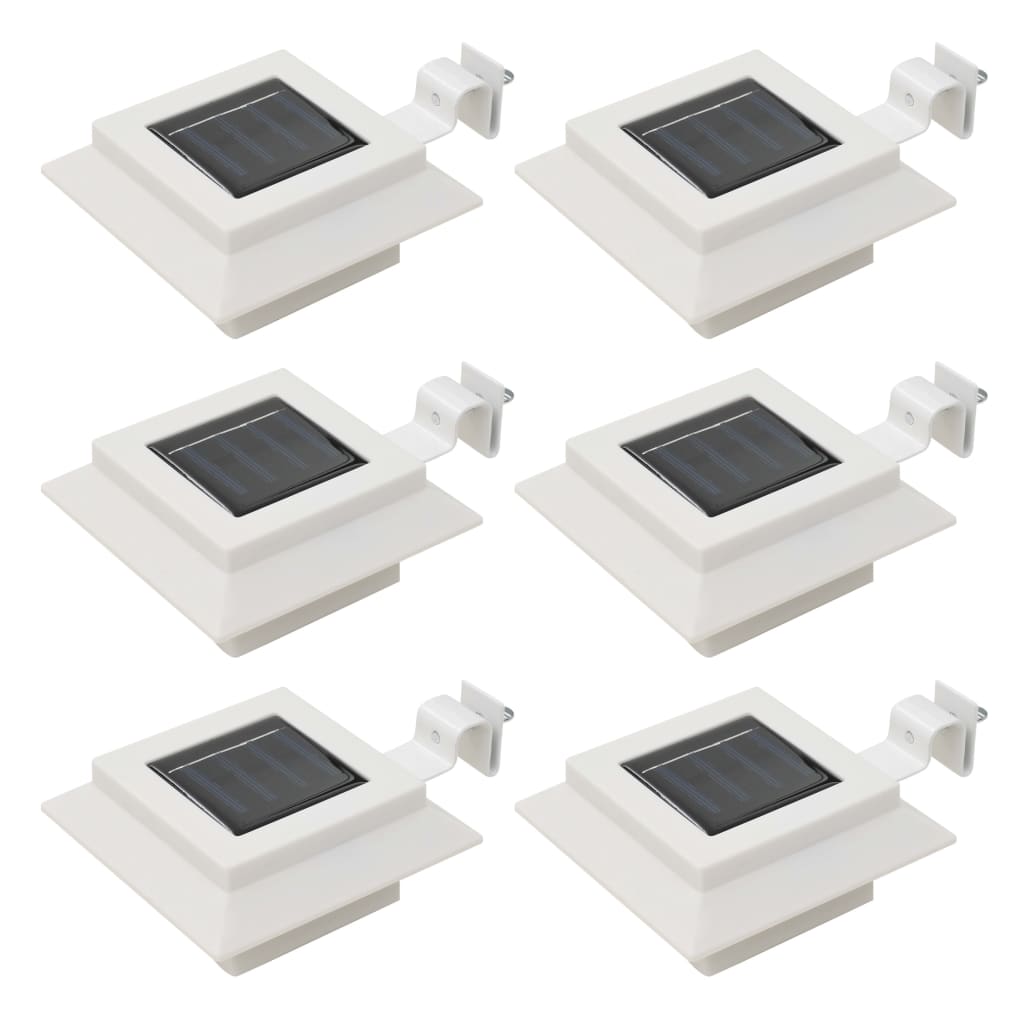 Outdoor Solar Lamps 6 pcs LED Square 12 cm White - Decor Base