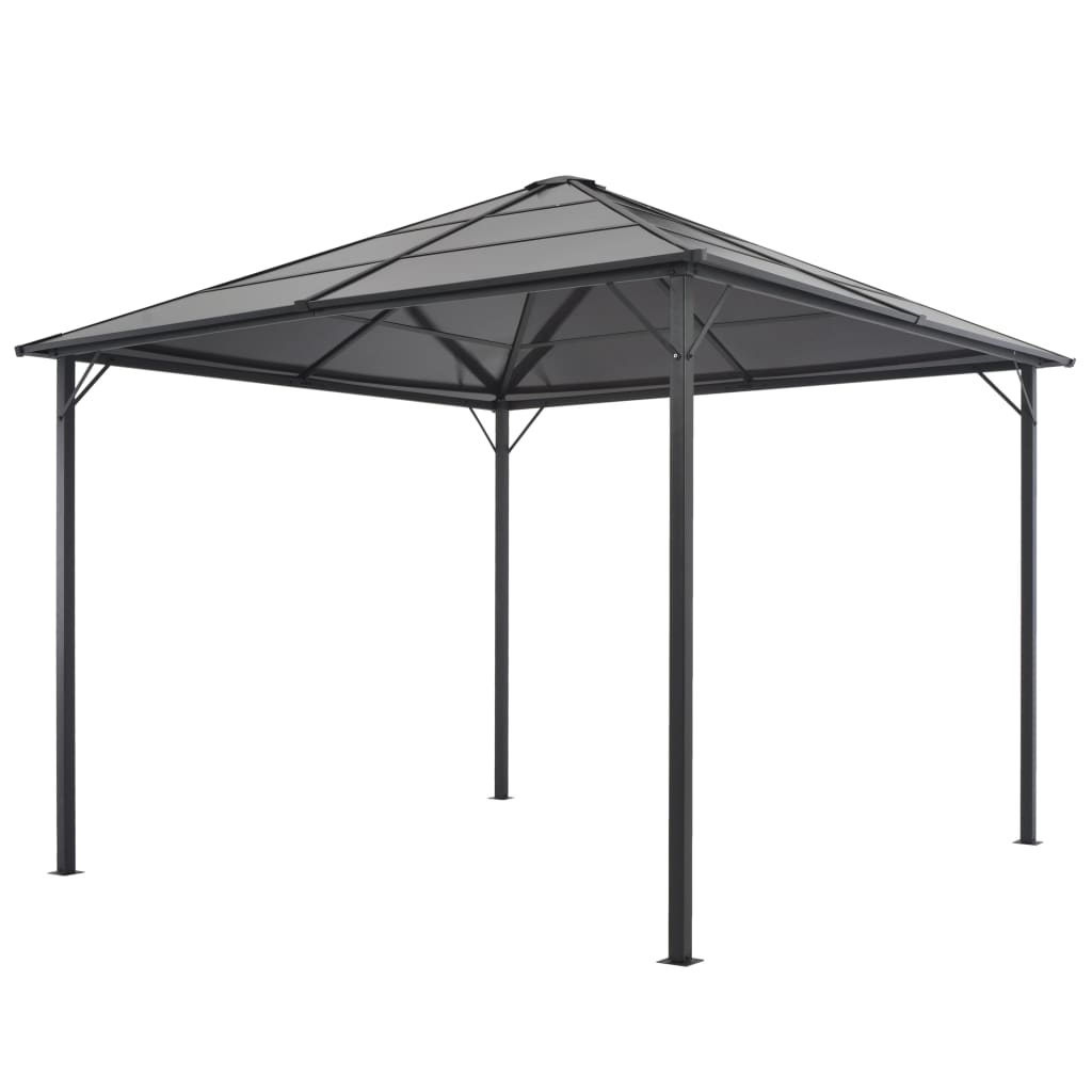 Gazebo with Roof Aluminium 3x3 m Black - Merlin Deals