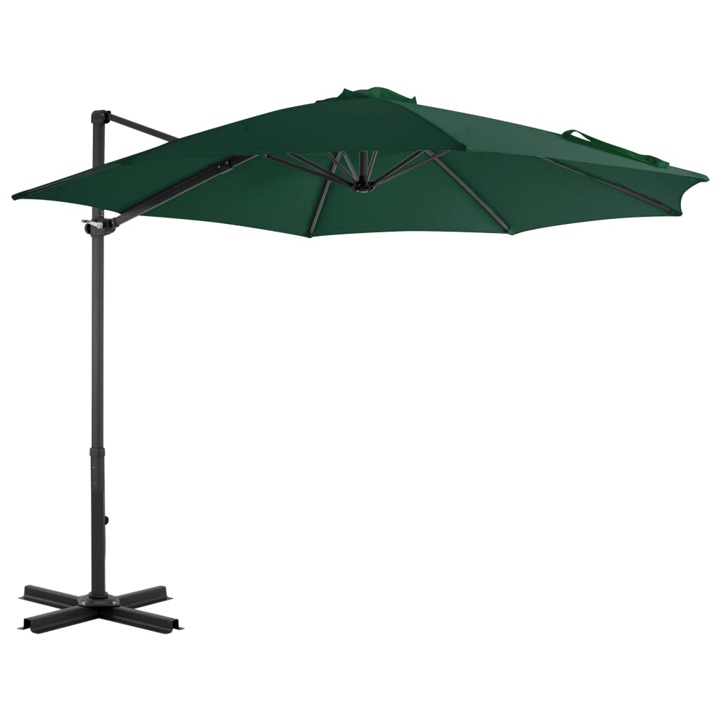Cantilever Umbrella with Aluminium Pole Green 300 cm - The Home Maker