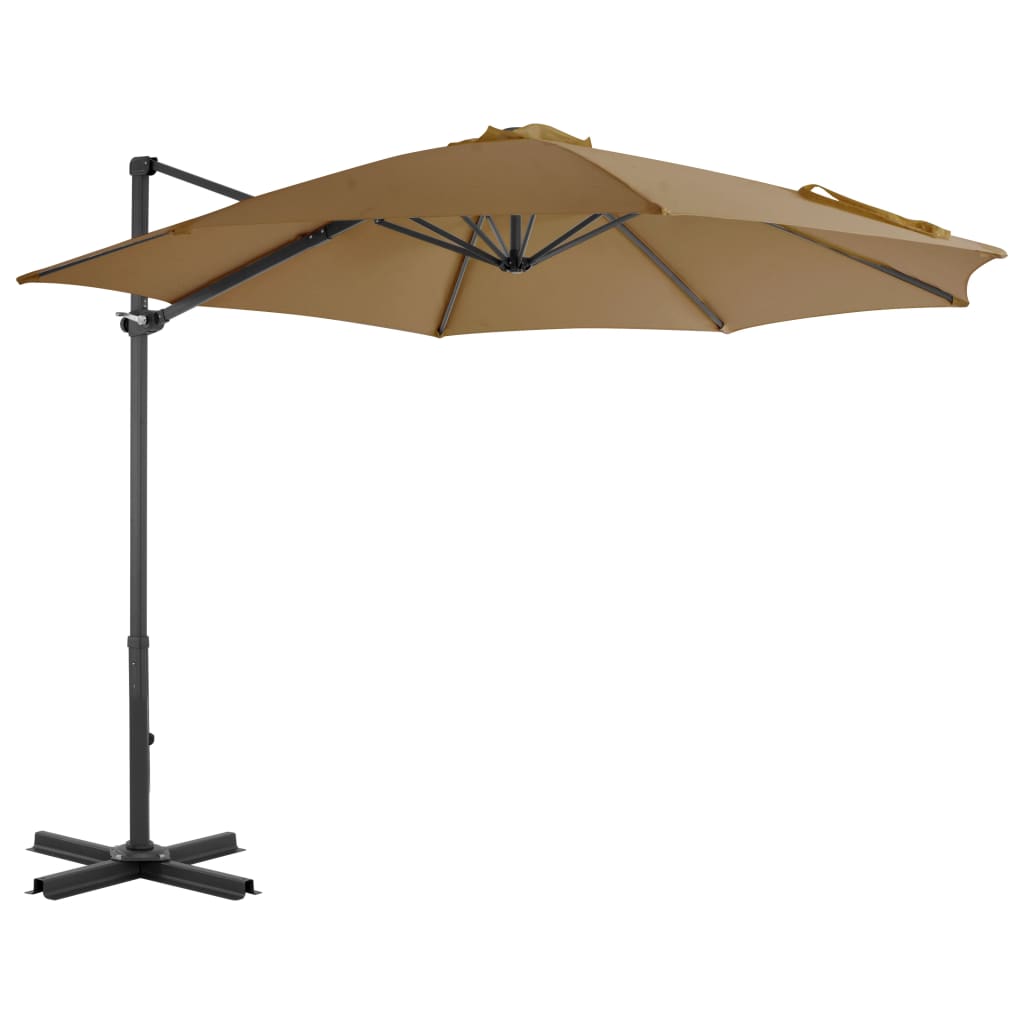 Cantilever Umbrella with Aluminium Pole Taupe 300 cm - Decor Base