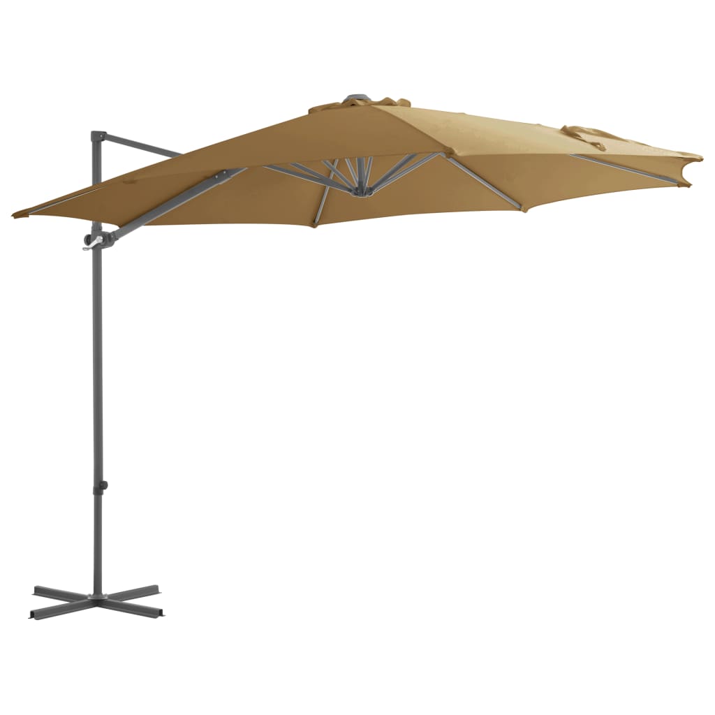 Cantilever Umbrella with Steel Pole Taupe 300 cm - Millennium Furniture