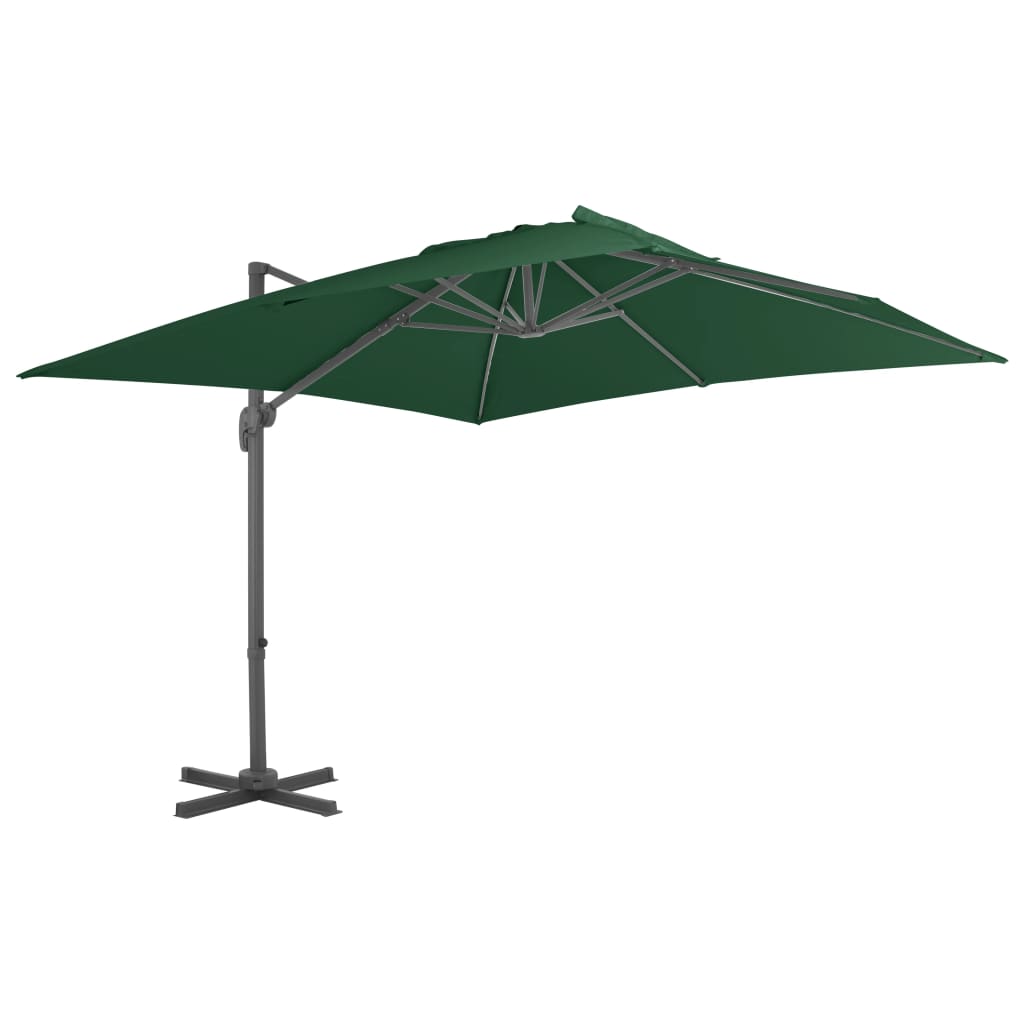 Cantilever Umbrella with Aluminium Pole 400x300 cm Green - Decor Base