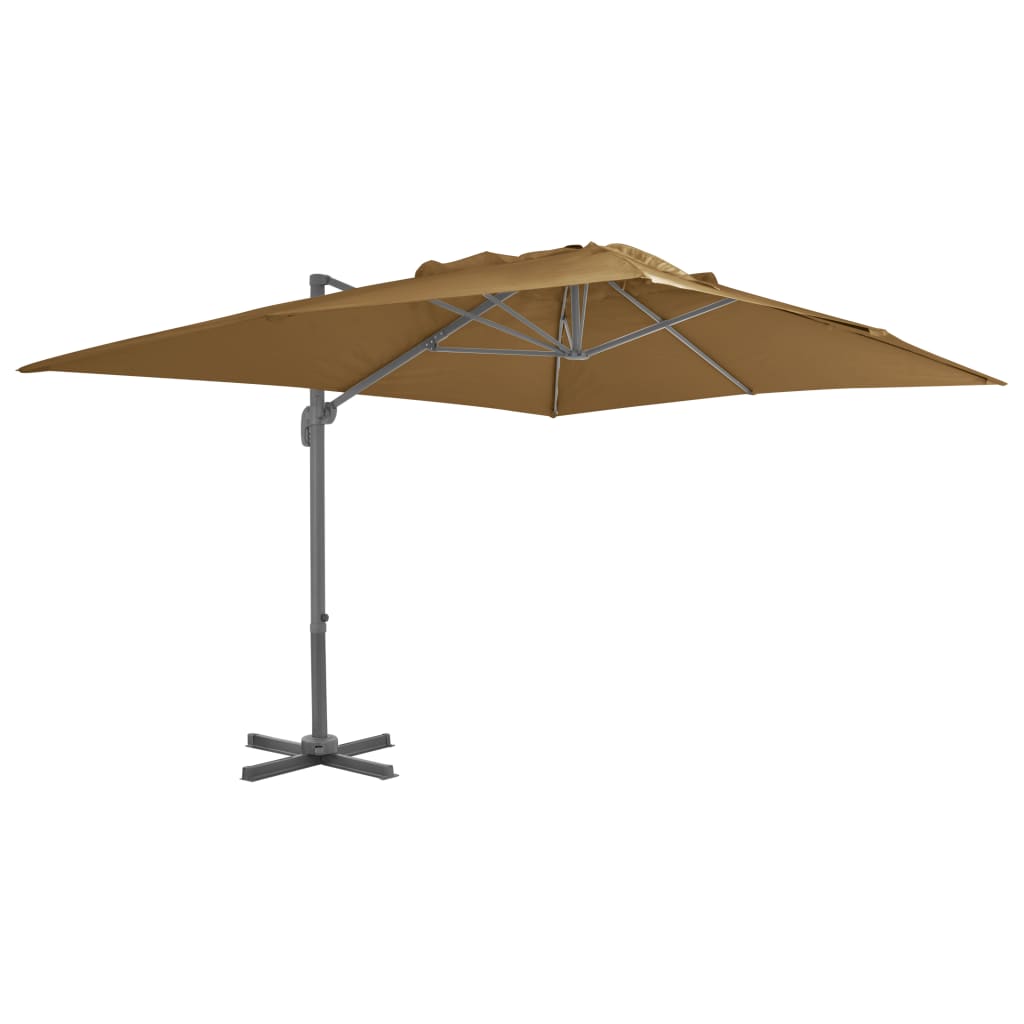 Cantilever Umbrella with Aluminium Pole 400x300 cm Taupe - Discount Dealers