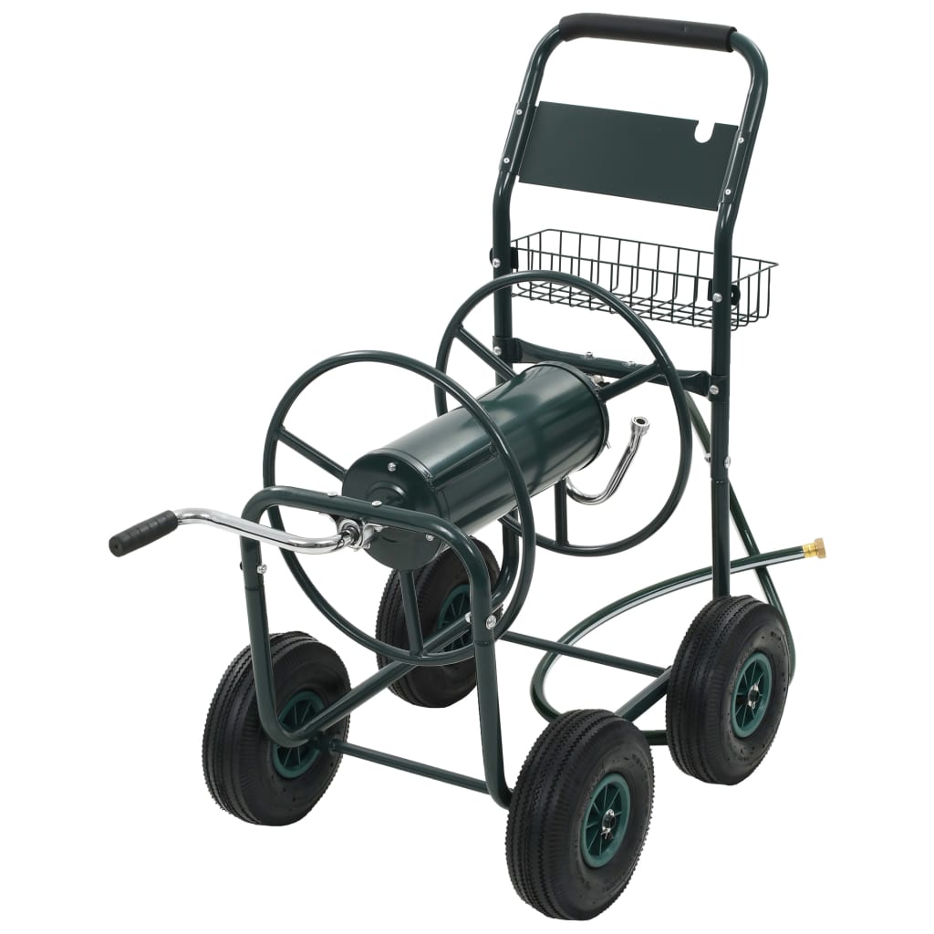 Garden Hose Trolley with 1/2" Hose Connector 75 m Steel - The Home Maker