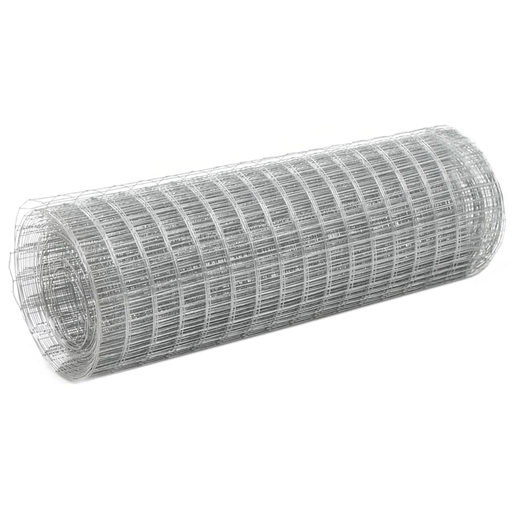 Chicken Wire Fence Galvanised Steel 25x0.5 m Silver - Sid & Sam
