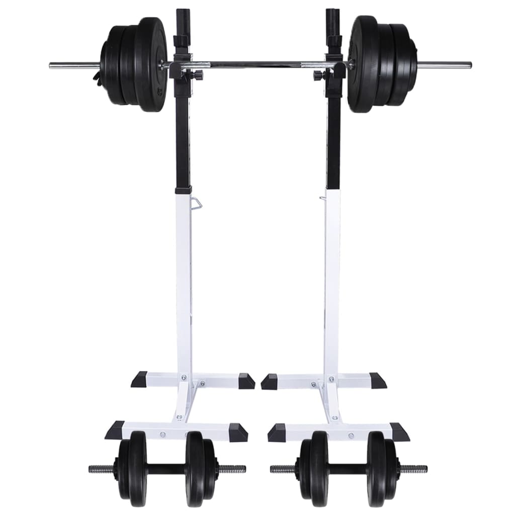 Barbell Squat Rack with Barbell and Dumbbell Set 60.5 kg - Merkel Designers