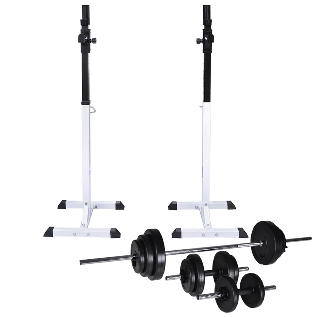 Barbell Squat Rack with Barbell and Dumbbell Set 30.5 kg - All Things Good