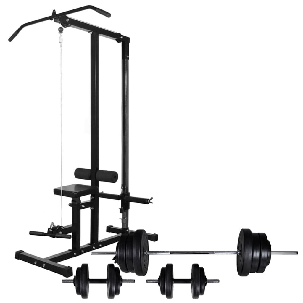 Power Tower with Barbell and Dumbbell Set 60.5 kg - Merkel Designers