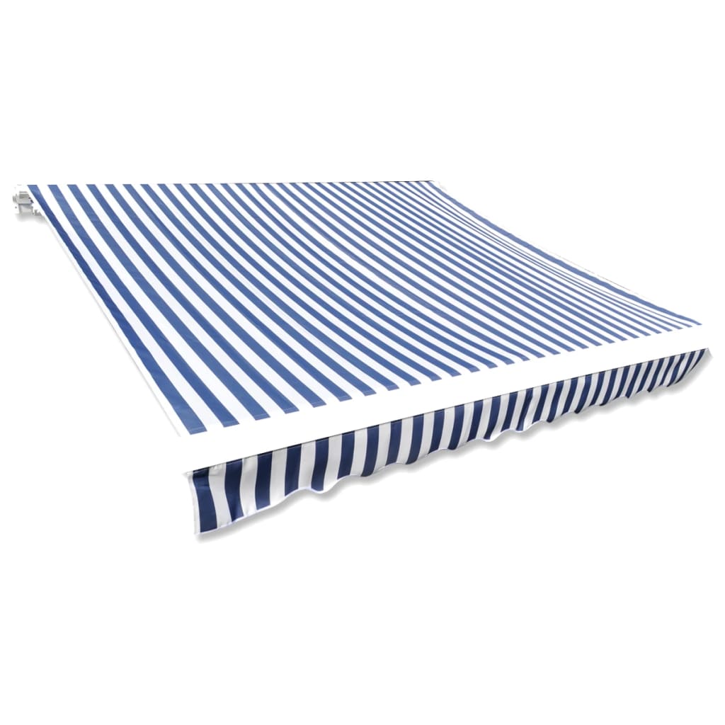Awning Top Sunshade Canvas Blue & White 350x250 cm - Unbeatable Bargains