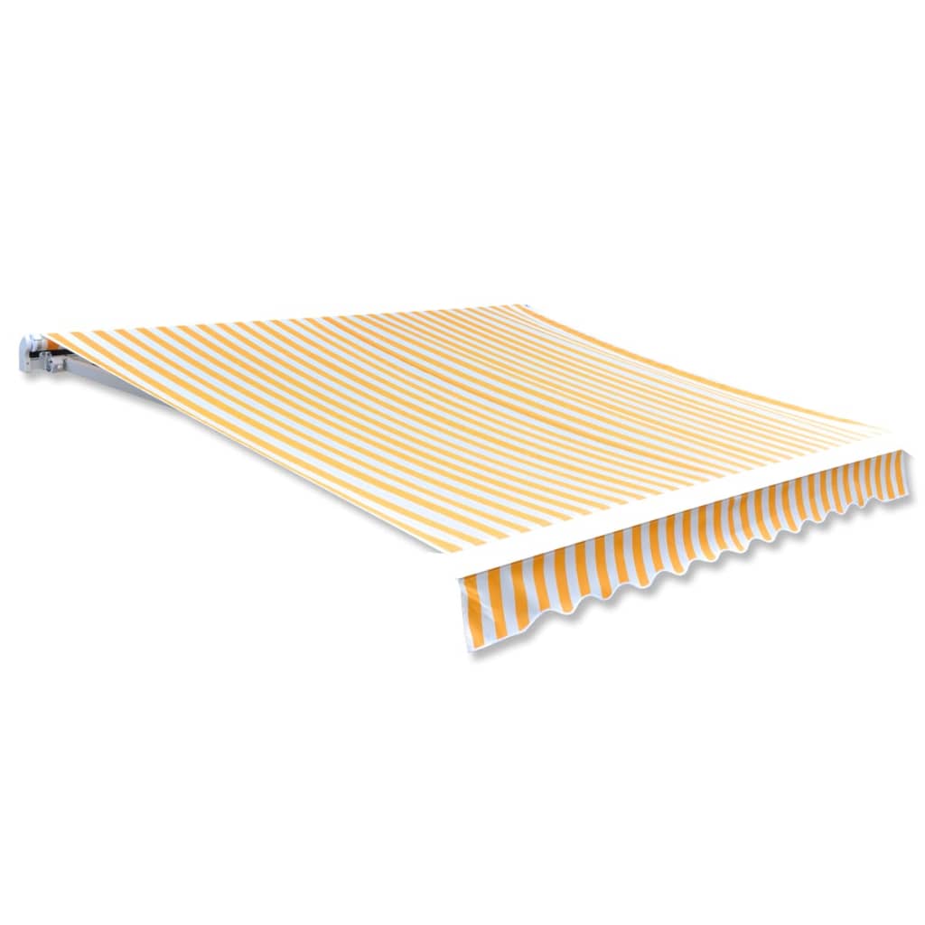 Awning Top Sunshade Canvas Orange & White 500x300 cm - Design Hut