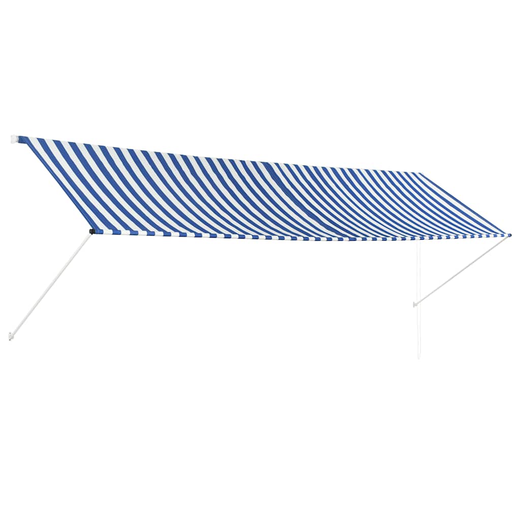 Retractable Awning 400x150 cm Blue and White - Merlin Deals