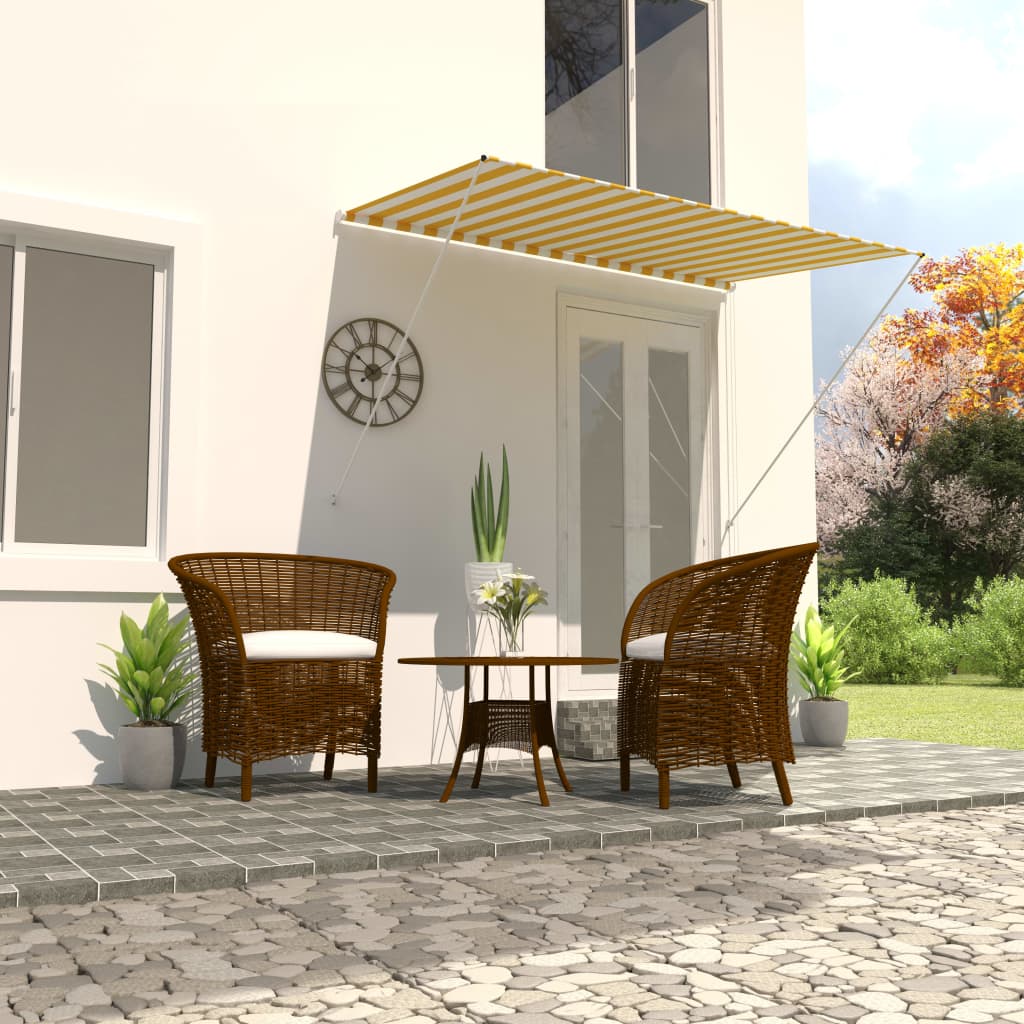 Retractable Awning 200x150 cm Yellow and White - Style and Chic