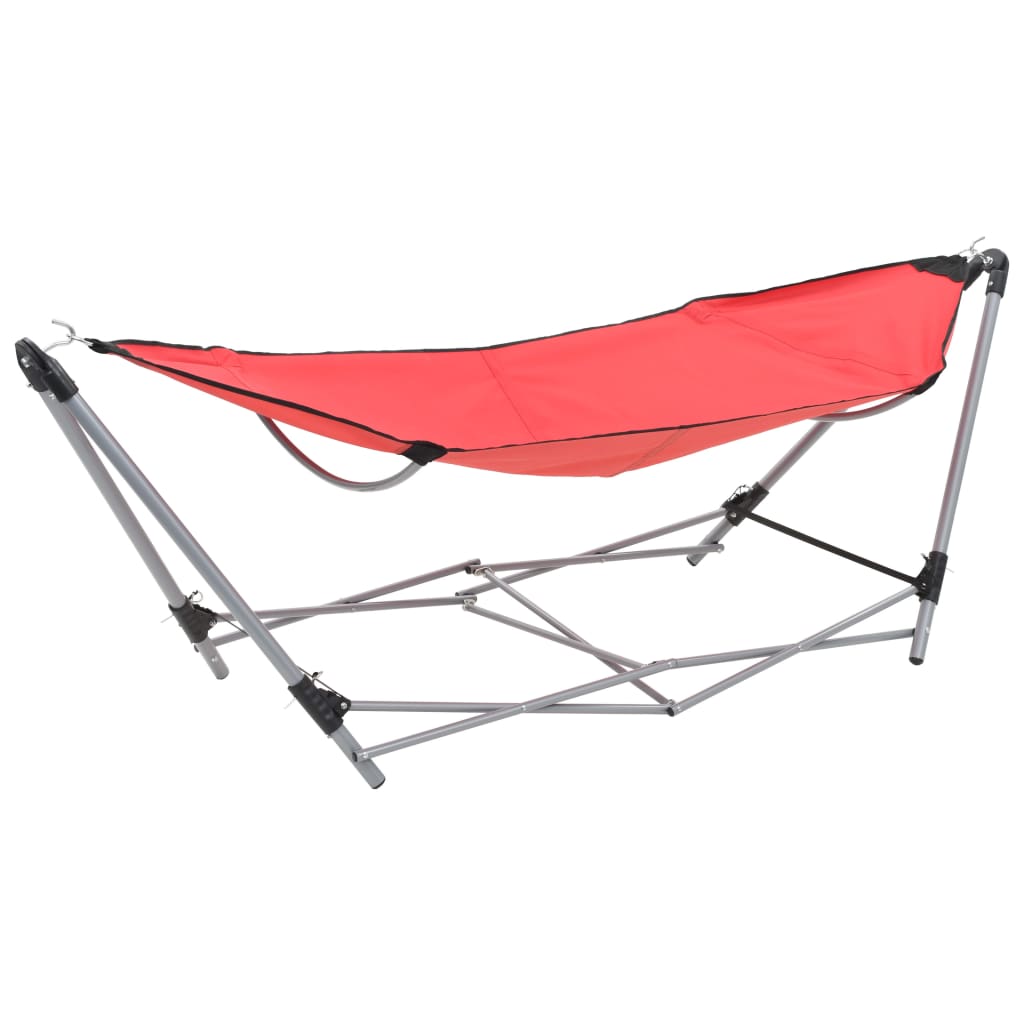 Hammock with Foldable Stand Red - Decor Base
