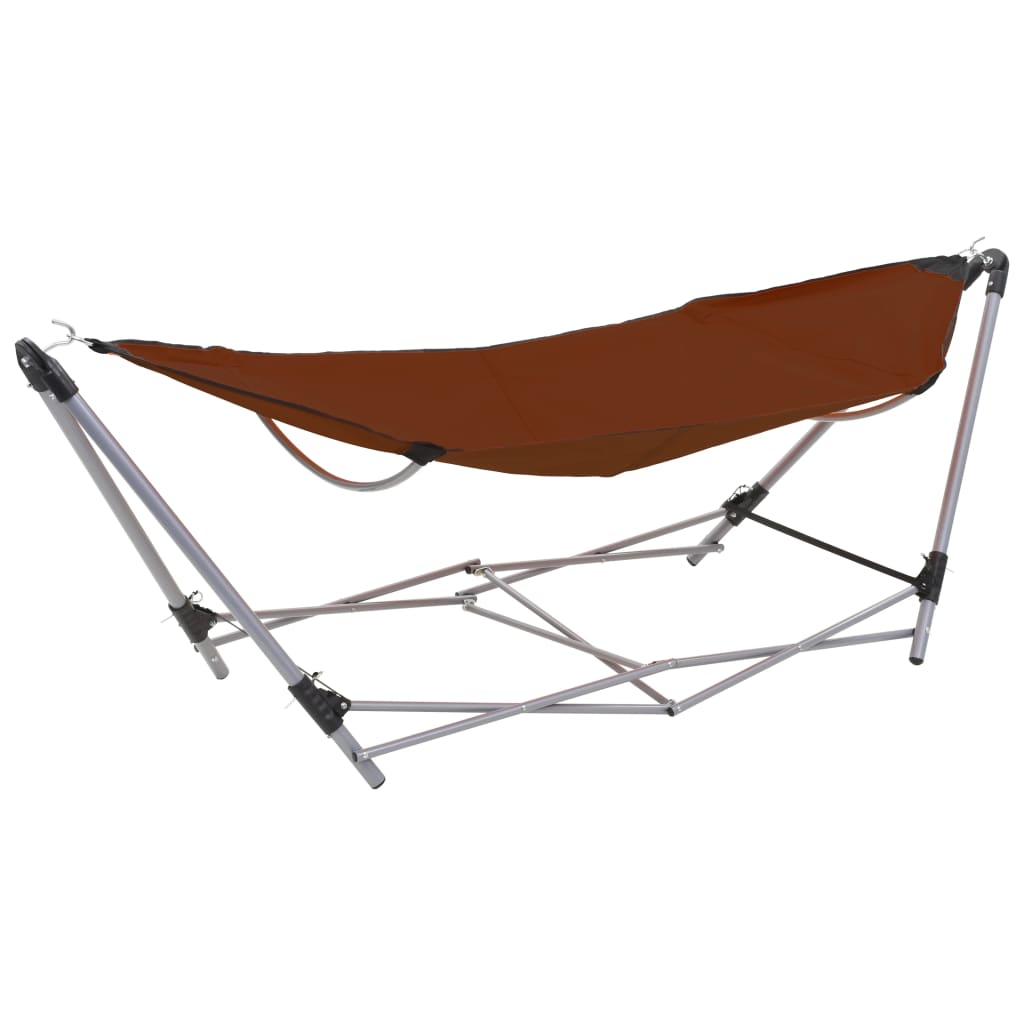 Hammock with Foldable Stand Brown - Unbeatable Bargains
