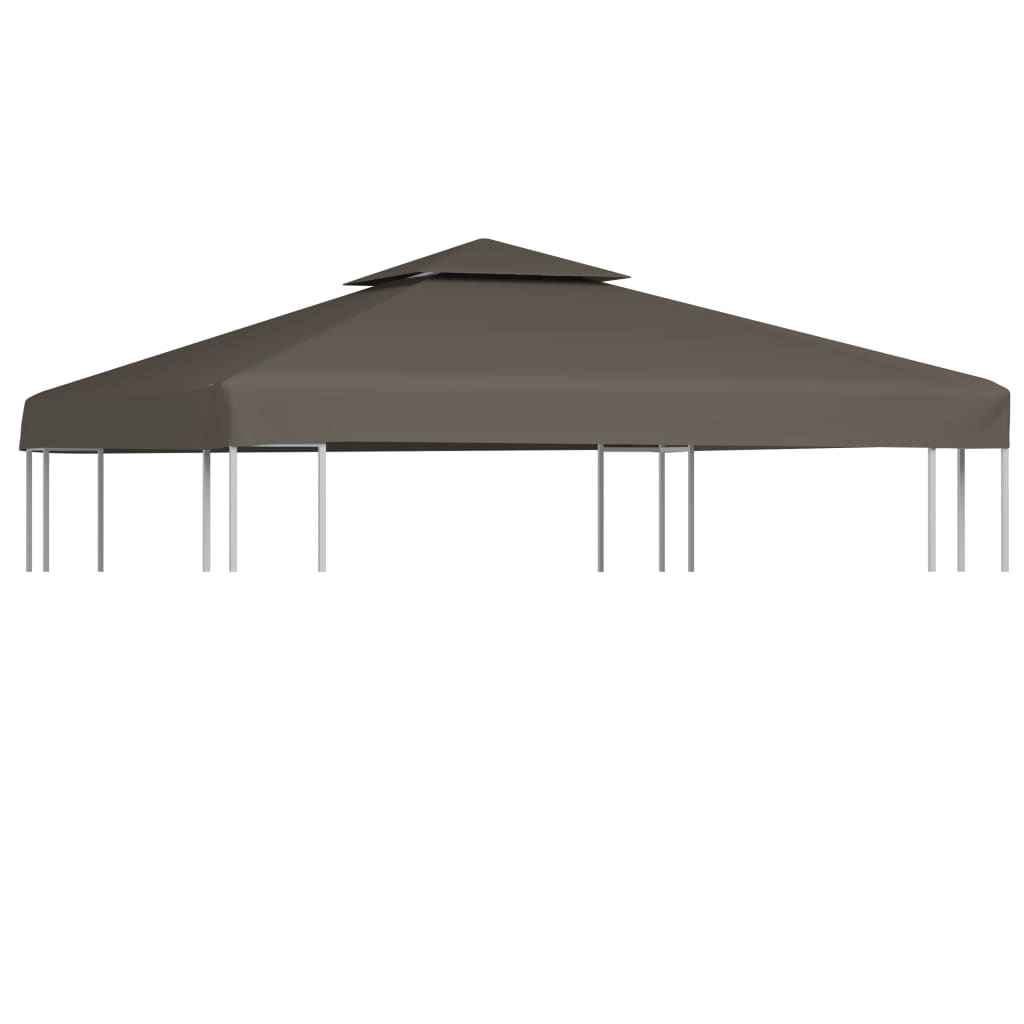 2-Tier Gazebo Top Cover 310 g/m2 3x3 m Taupe - Discount Dealers