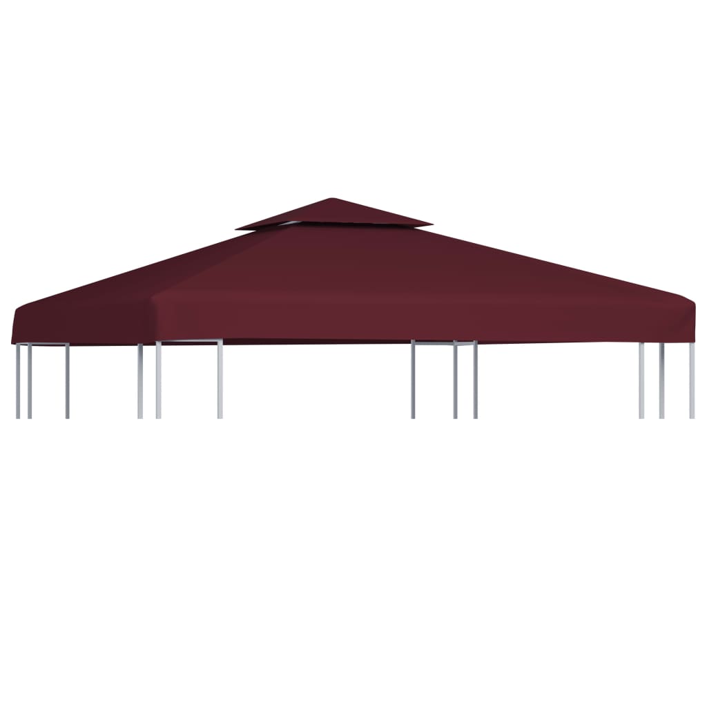 2-Tier Gazebo Top Cover 310 g/m2 3x3 m Bordeaux - R and M Furniture