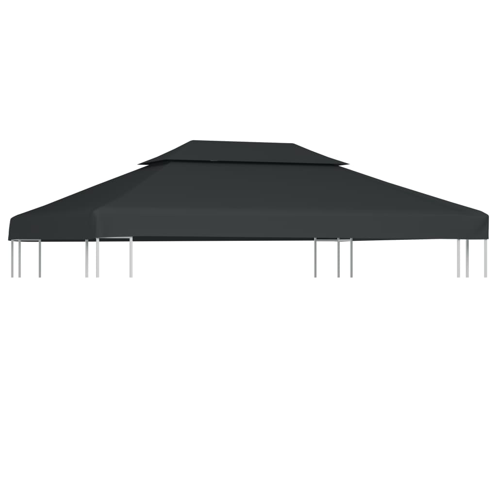 2-Tier Gazebo Top Cover 310 g/m2 4x3 m Anthracite - Decor Base