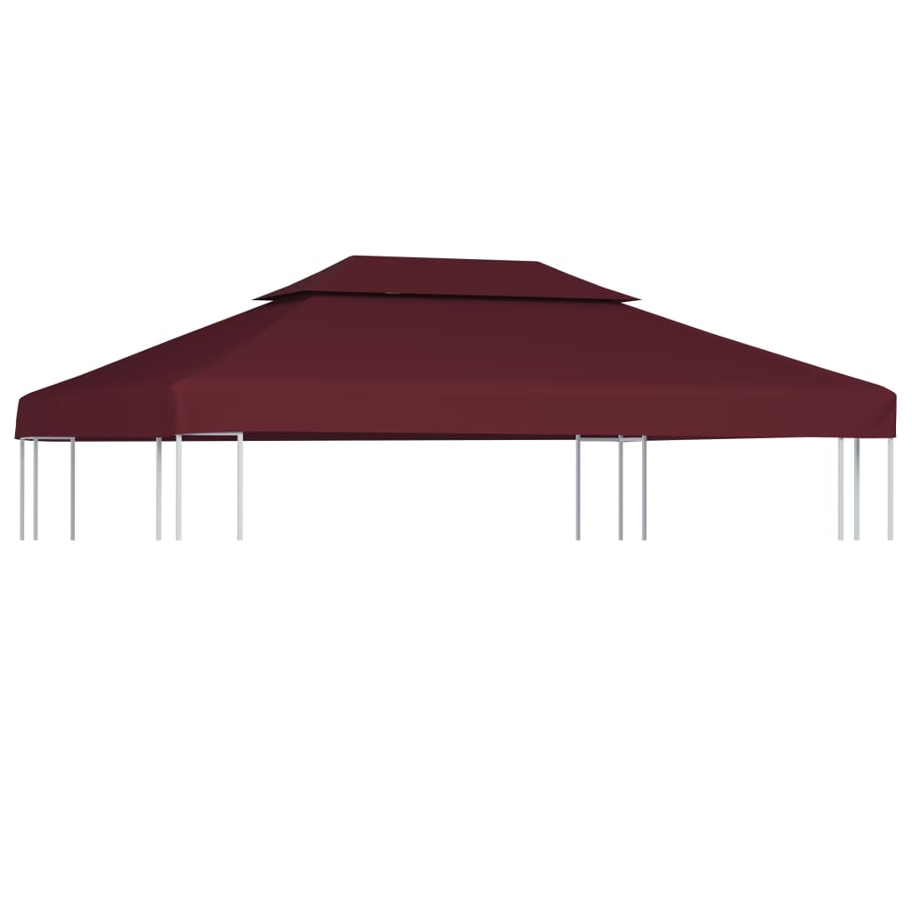 2-Tier Gazebo Top Cover 310 g/m2 4x3 m Bordeaux - Design Hut